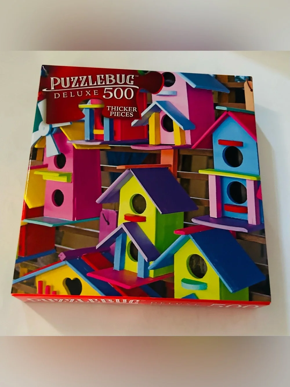 New “Vibrant Birdhouse Village” Puzzle 500 Pieces Puzzlebug DeLuxe 20” x 12”